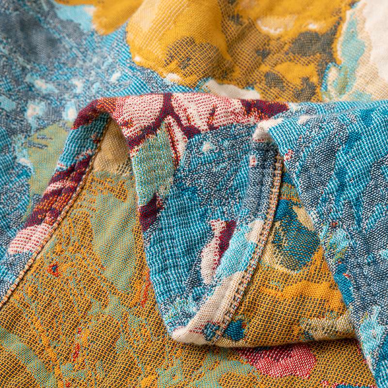 Couverture matelassée rose en gaze de coton avec pompons - image 6