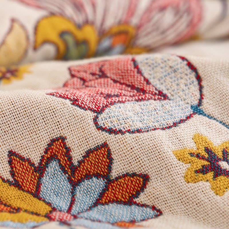 Couverture matelassée réversible en gaze de coton à motif floral - image 5