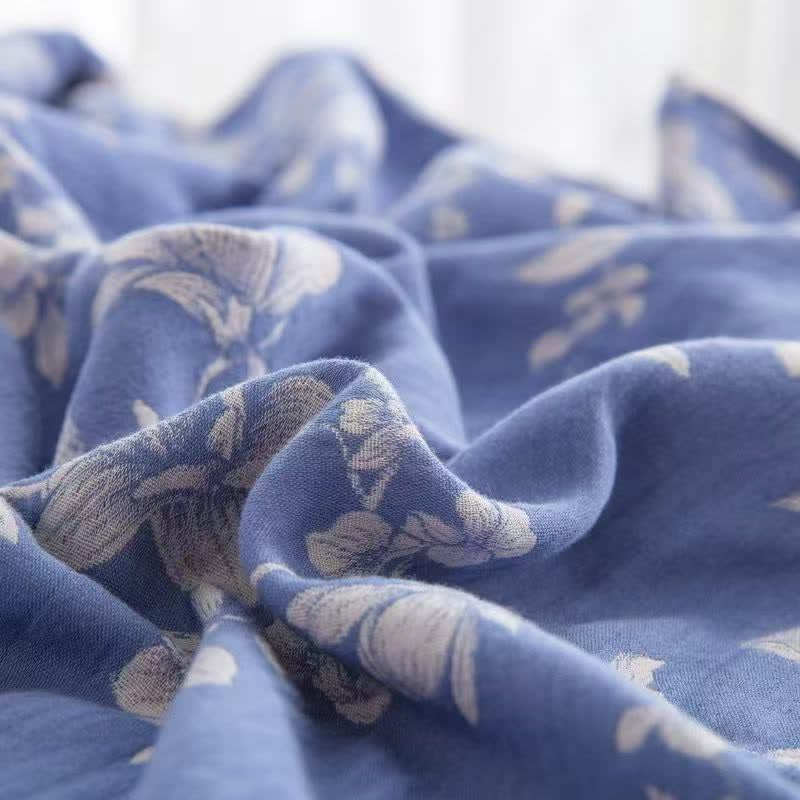 Parure de lit « Lys bleu » en gaze de coton (4 pièces) - image 5