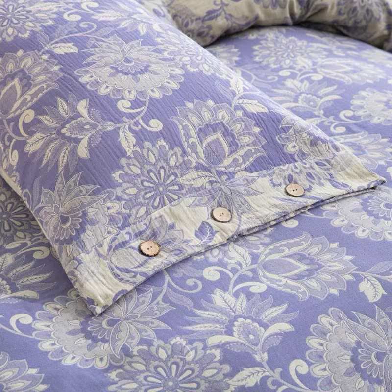 Ensemble de literie en gaze de coton à motif floral ethnique (4 pièces) - image 4