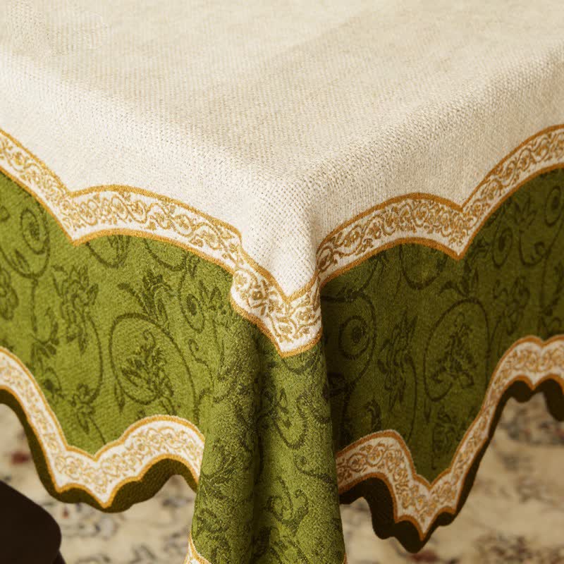 Nappe vintage à motif botanique et bord ondulé - image 4