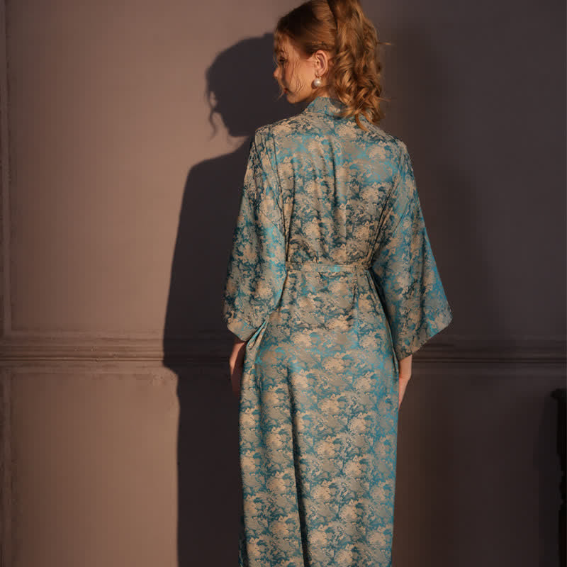 Peignoir style kimono à motif vintage et manches 3/4 - image 4