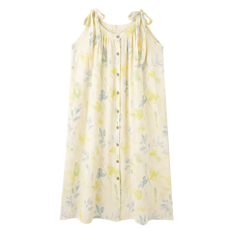 Chemise de nuit de style champêtre à motifs floraux et de feuilles - image 8