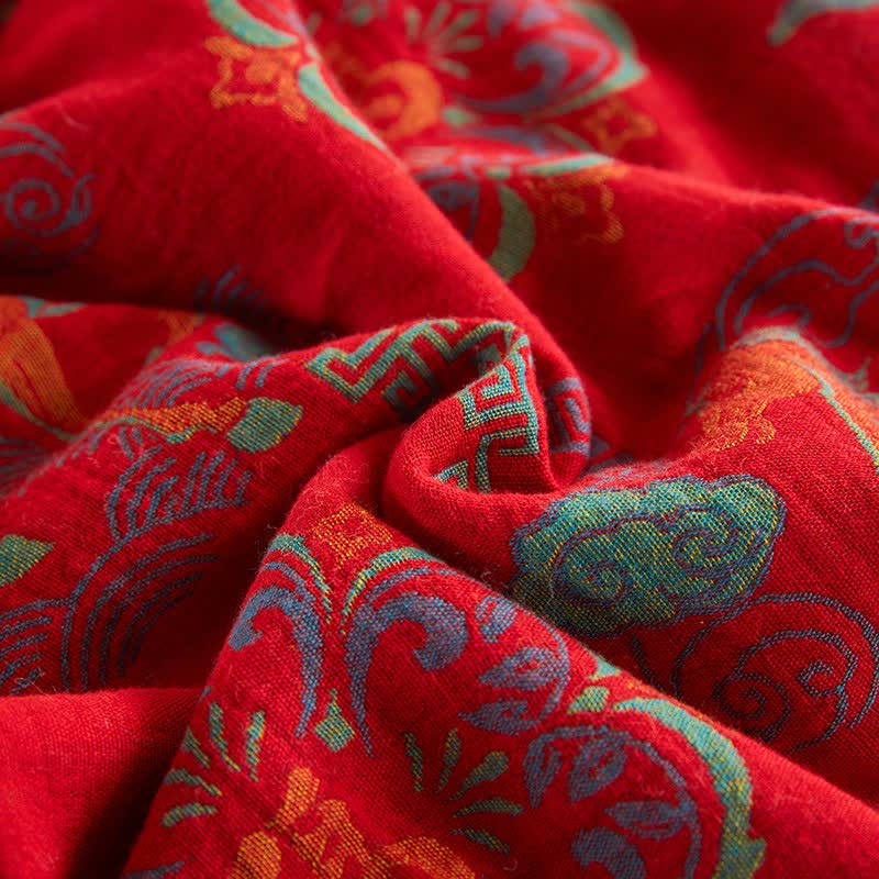 Couverture jacquard vintage à motif de chevaux, en gaze de coton - image 11