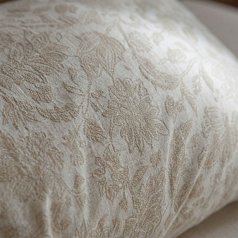 Housses de coussin à motif jacquard floral et boutons (2 pièces) - image 2