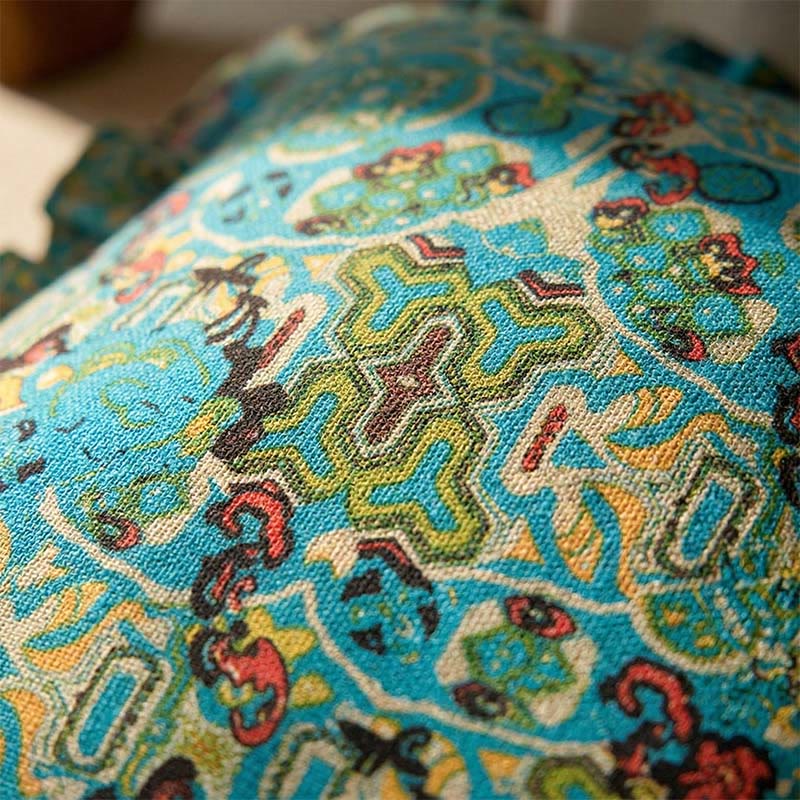 Coussin décoratif marocain à volants géométriques - image 3