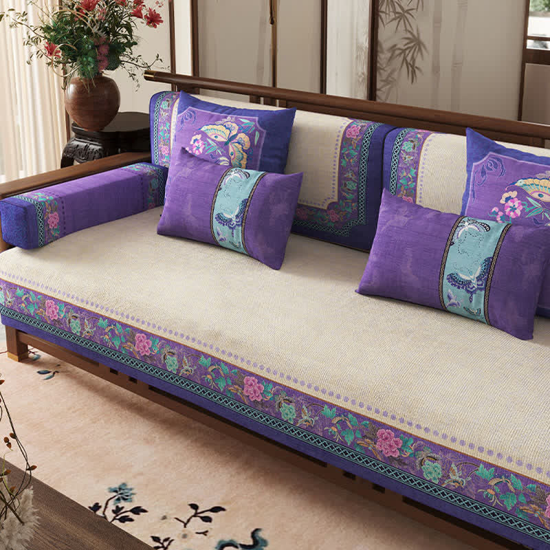 Housse de canapé à motif floral oriental vintage - image 2