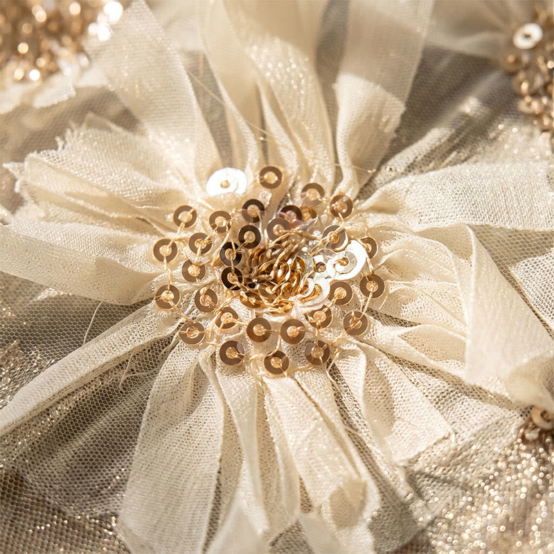Nappe de style campagnard français à motifs floraux et à pompons - image 3