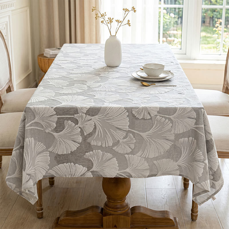 Nappe élégante à motif jacquard de feuilles de ginkgo - image 7