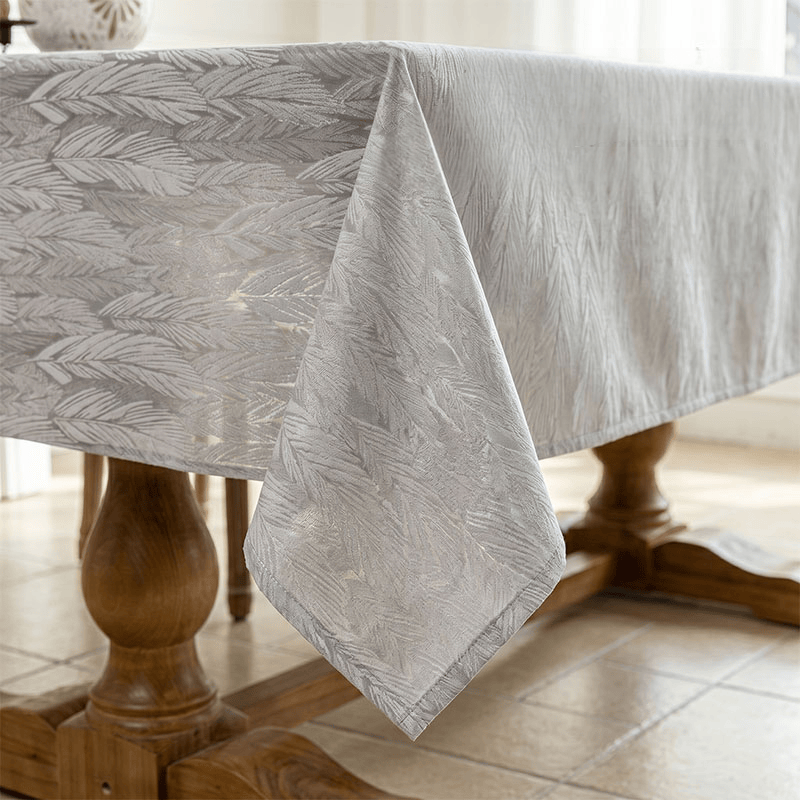 Nappe à motif de feuilles et à motif jacquard - image 7