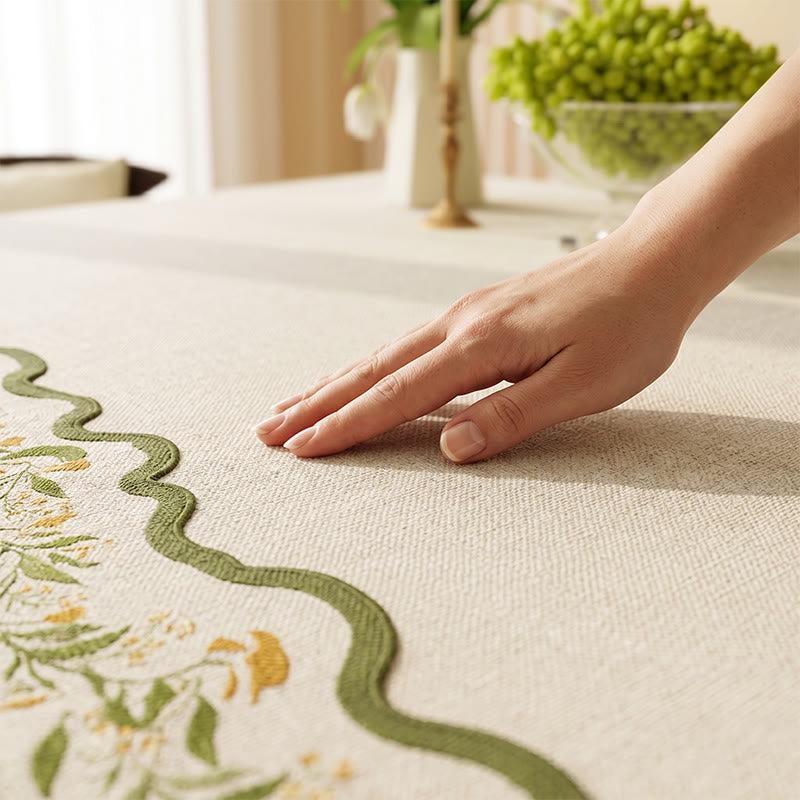 Nappe en coton et lin à motif floral de jardin vintage - image 3