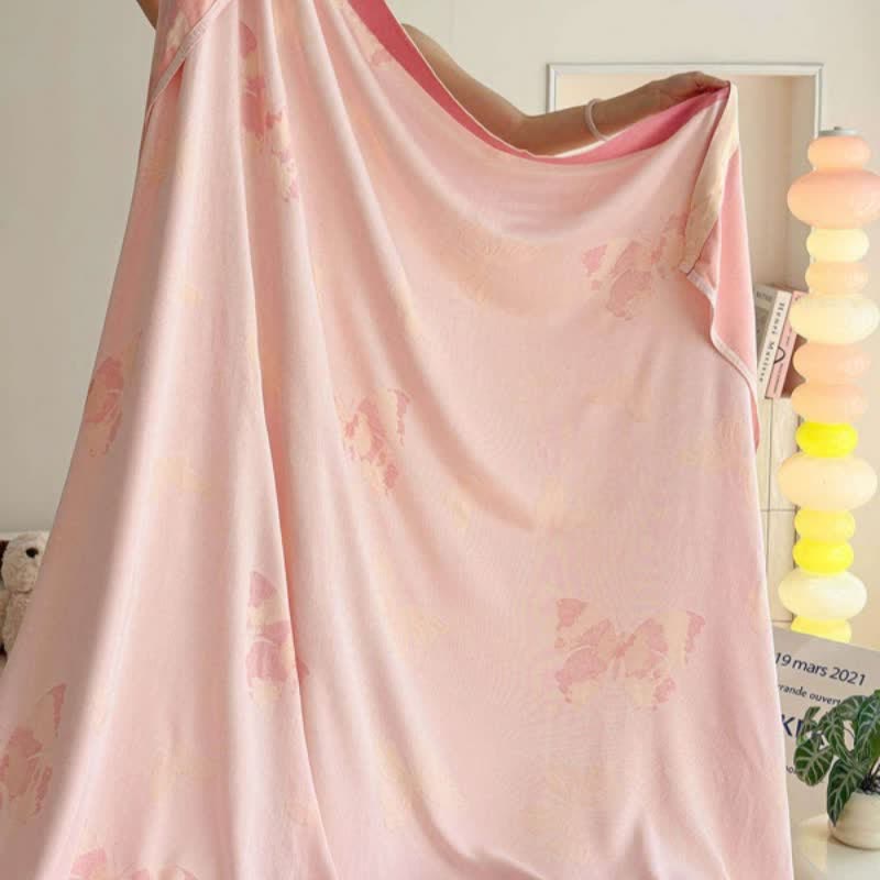 Couverture d'été artistique à motif papillon, confectionnée en fibres de bambou - image 8