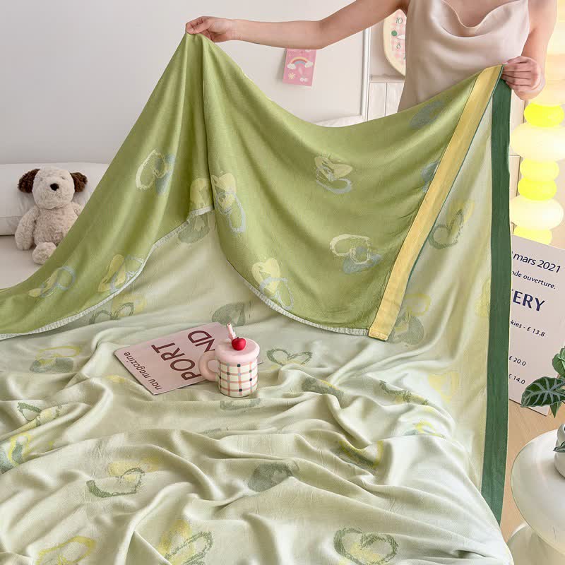 Couverture d'été fabriquée à partir de fibres de bambou vertes en forme de cœur - image 5