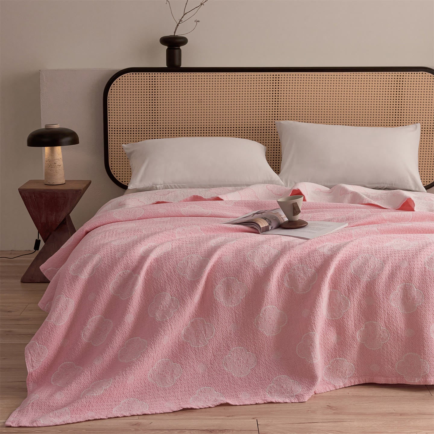 Couette en gaze jacquard 3 couches Ownkoti Oriental Ruyi Cloud - Rose - Reine - image 4