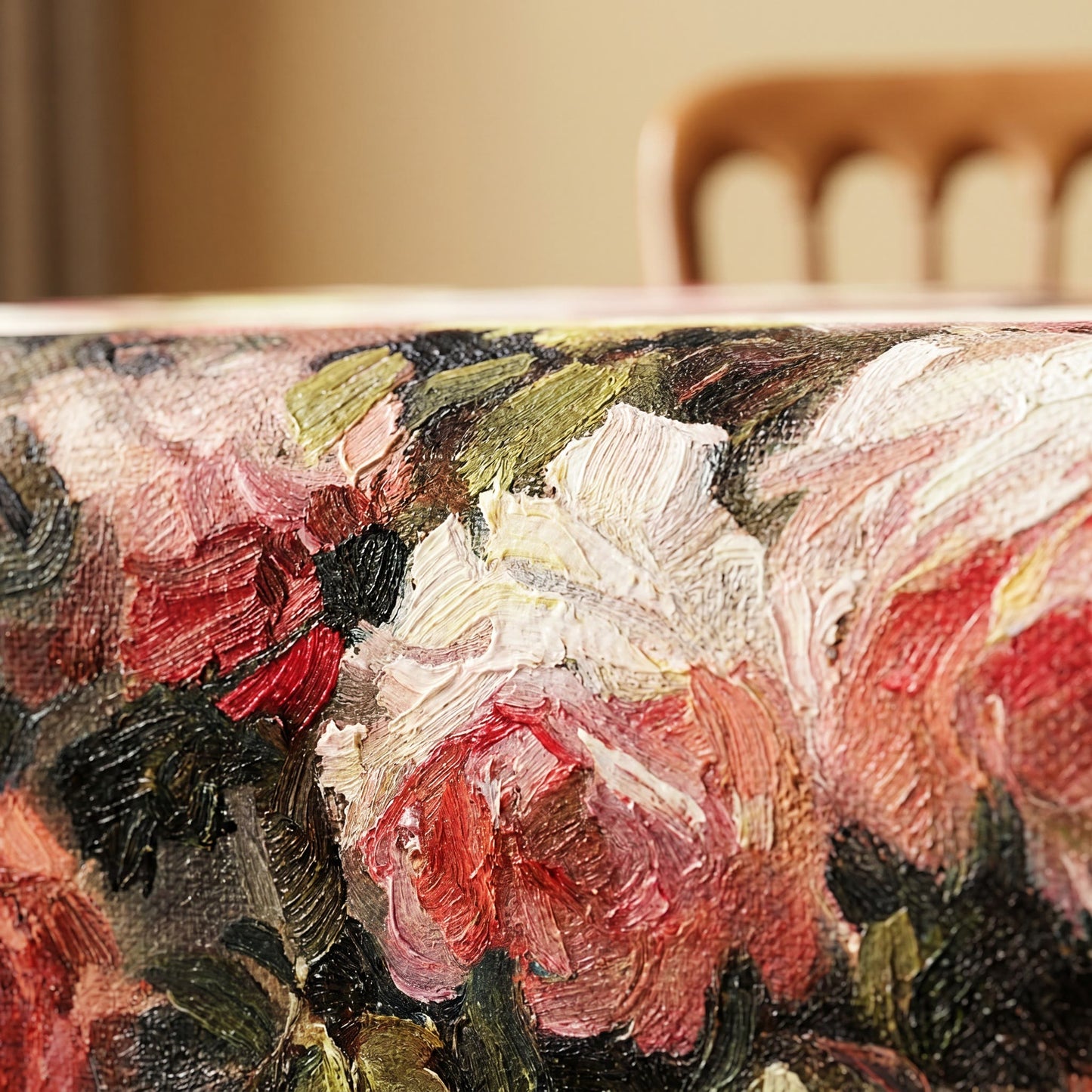 Nappe à motif floral de roses, peinture à l'huile vintage Ownkoti - image 4