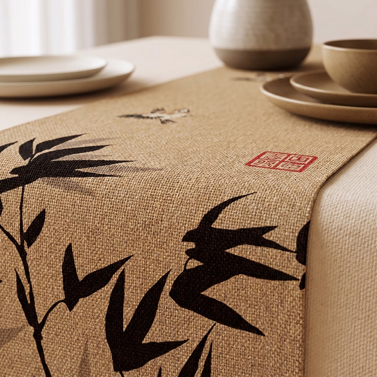 Chemin de table Ownkoti Ink-Wash Bamboo Charm - image 4
