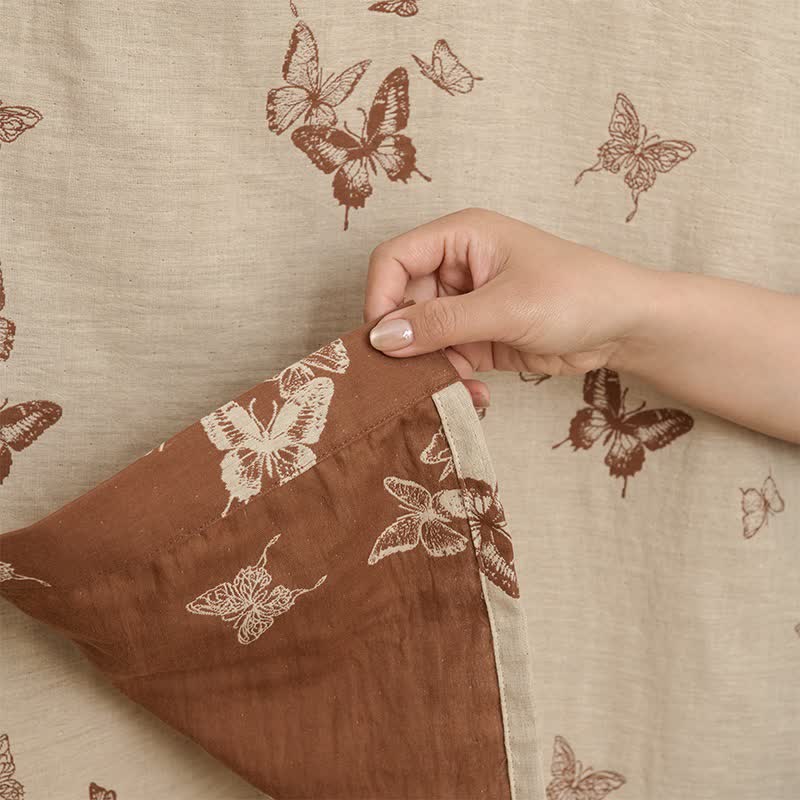 Peignoir kimono élégant en coton à motif papillon - image 17