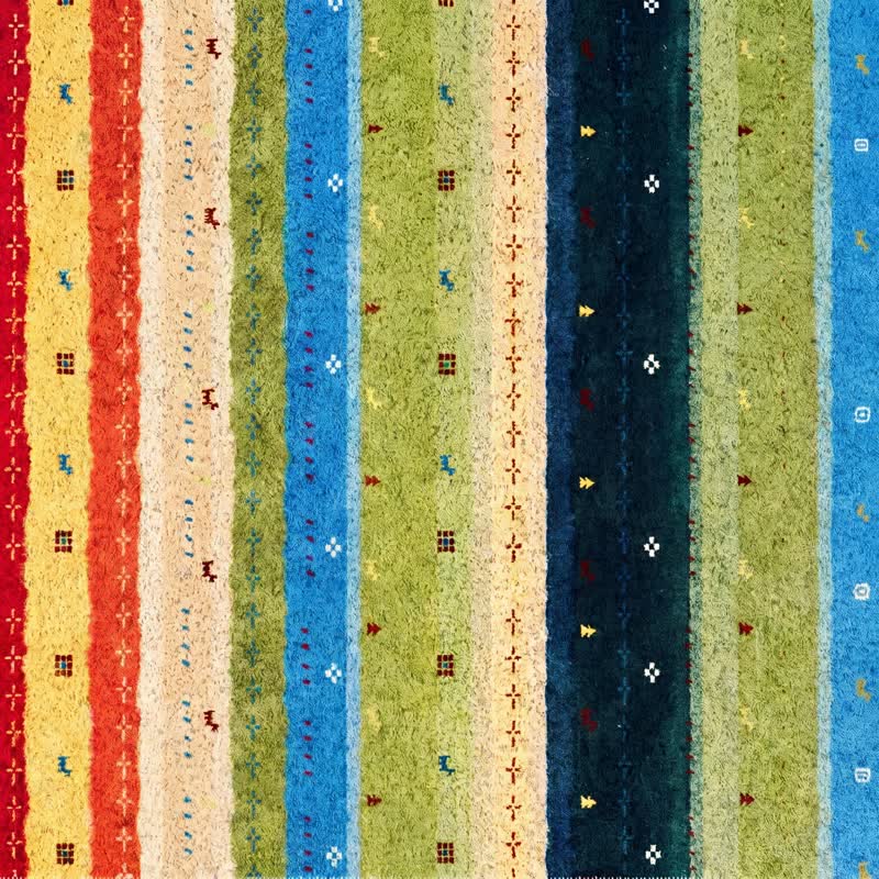 Tapis Ownkoti Boho à rayures arc-en-ciel en PVC antidérapant - image 6