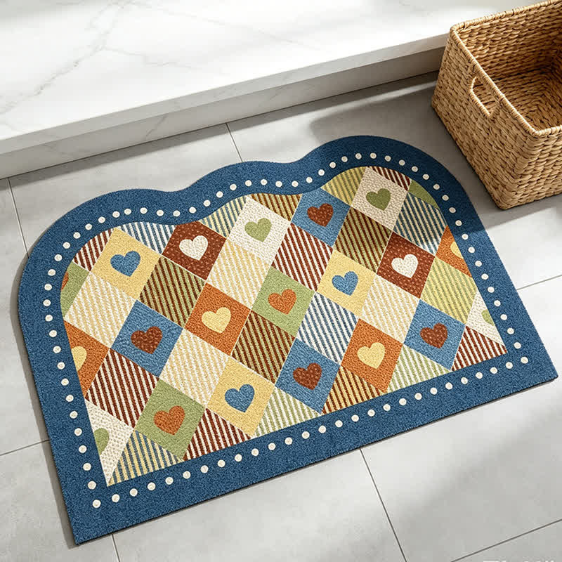 Tapis d'entrée à carreaux vintage Ownkoti - image 3