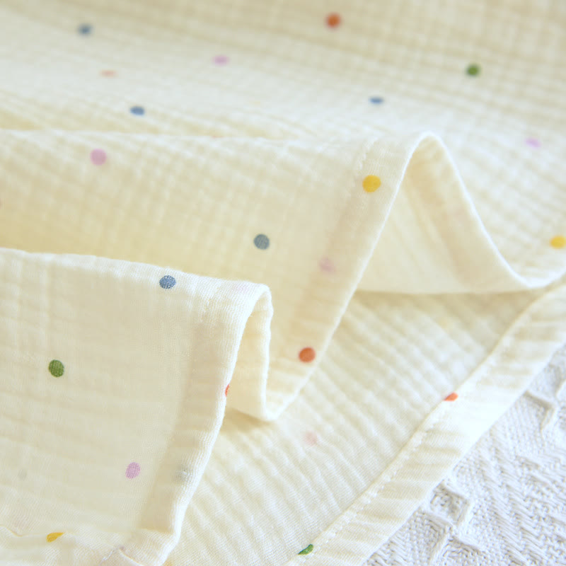 Robe d'intérieur en gaze de coton à pois arc-en-ciel - image 9