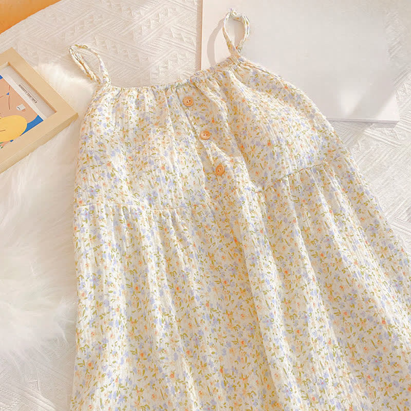 Robe d'intérieur en coton à volants et à motifs floraux - image 5