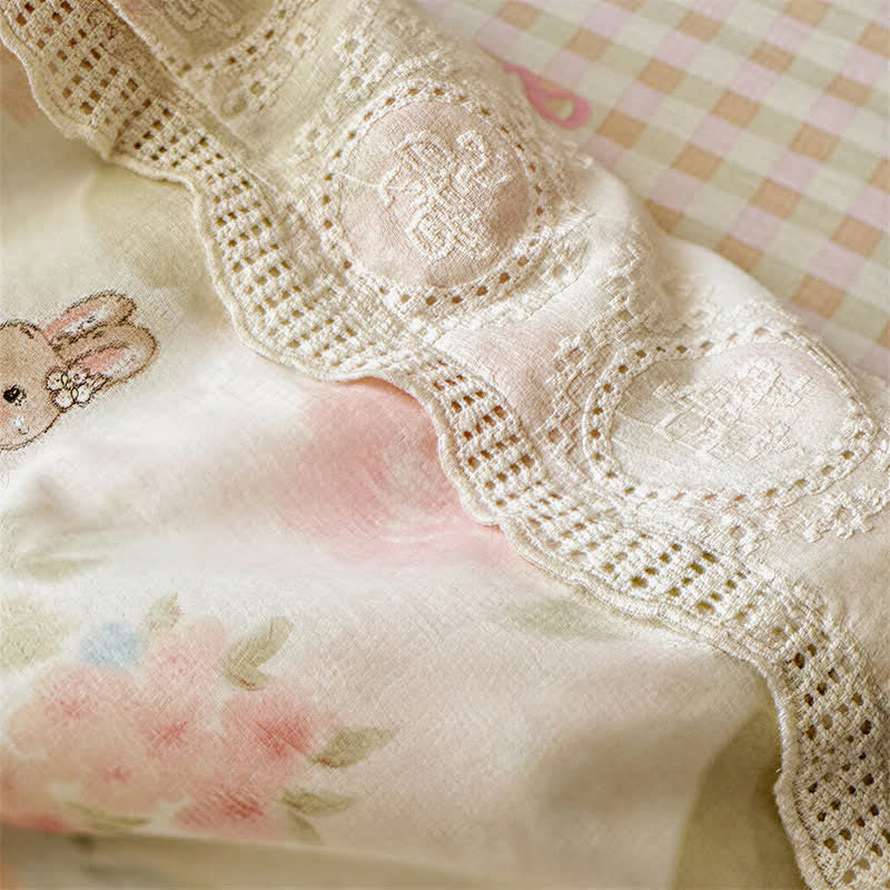 Parure de lit en coton Ownkoti Cream Lace Bunny - image 3