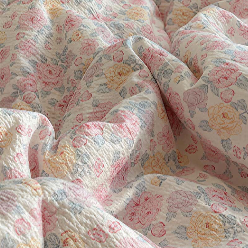Ensemble de literie d'été en dentelle à volants rose poudré Ownkoti - image 4
