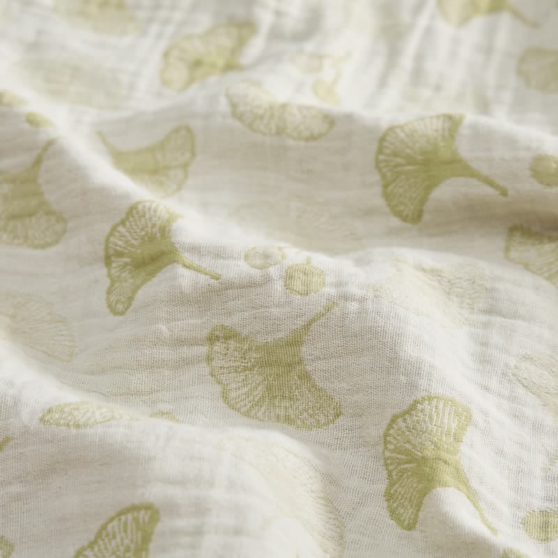 Pyjama en coton avec des feuilles de ginkgo fraîches - image 13