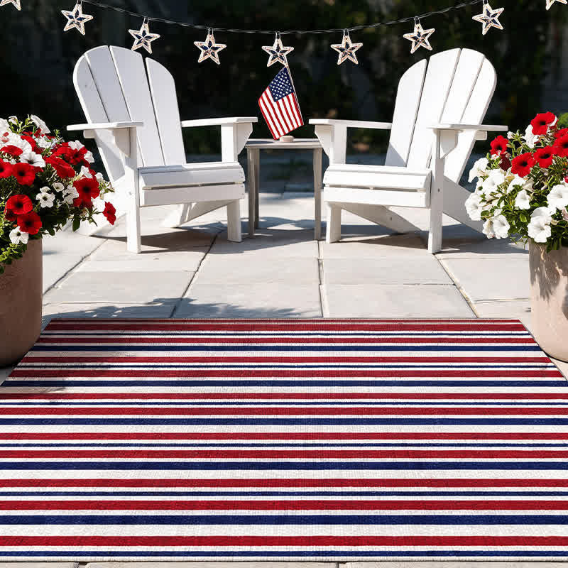 Tapis d'extérieur à rayures patriotiques américaines Ownkoti - image 7