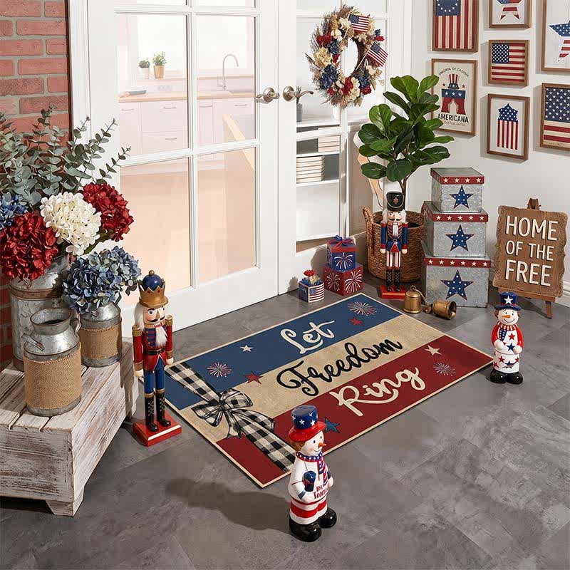 Tapis d'entrée Ownkoti Let Freedom Ring en velours cristal patriotique - image 4