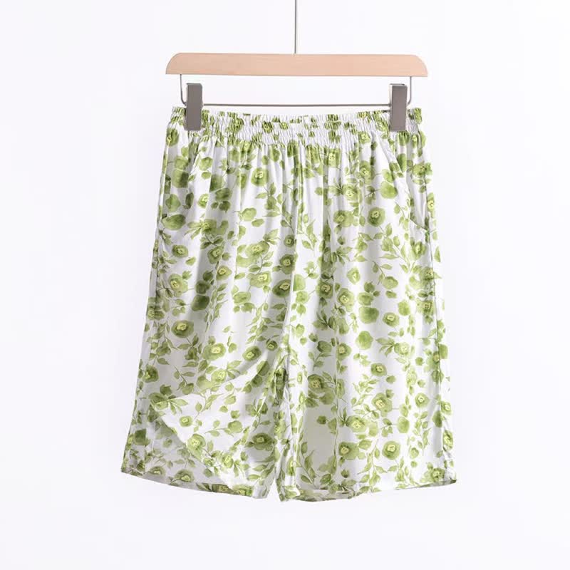 Short d'intérieur d'été en coton à fleurs Ownkoti - image 4