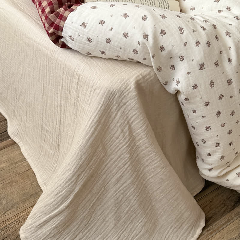Ensemble de literie Ownkoti Cherry Gingham en coton lavé doux et confortable - image 6