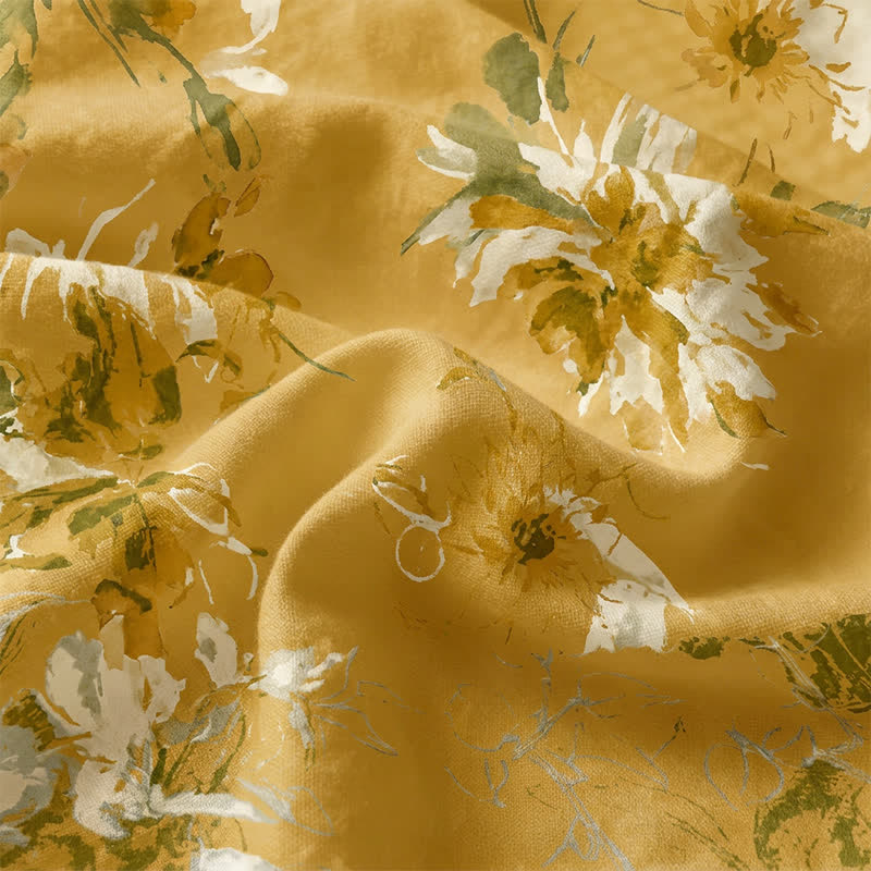 Couvre-lit rustique en coton à fleurs sauvages Ownkoti - image 4