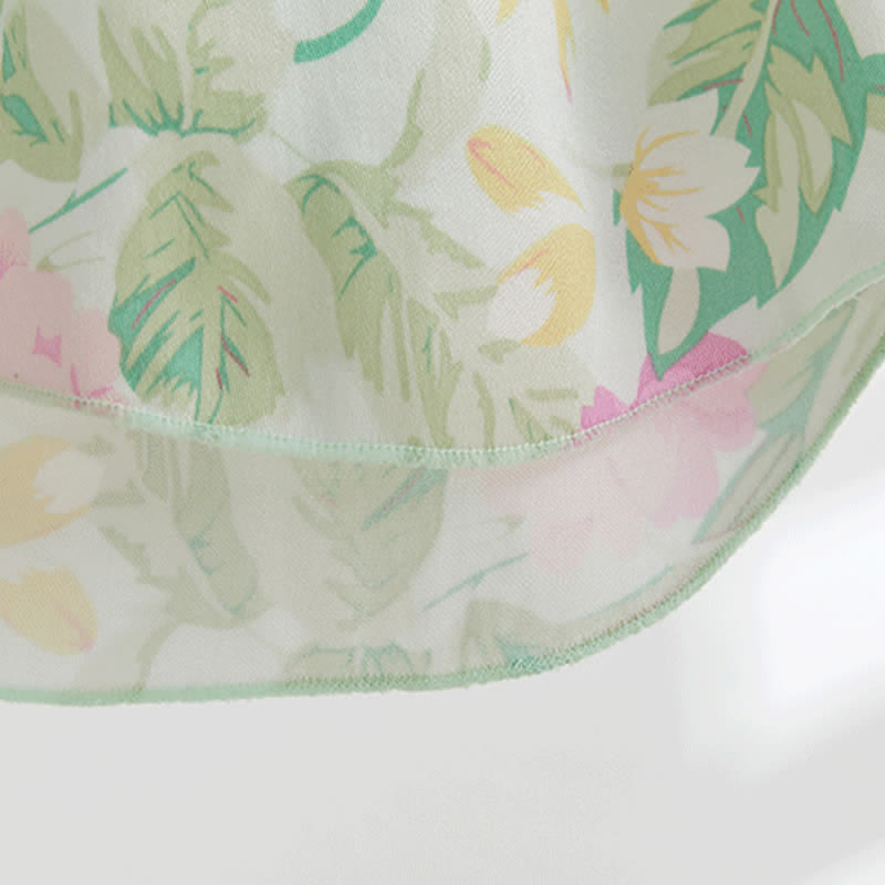 Ensemble de détente Ownkoti : débardeur à volants en satin menthe et short fleuri - image 12