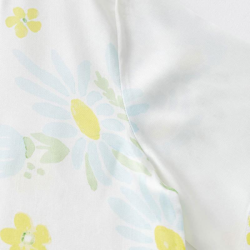 Ensemble pyjama court Ownkoti Tournesol Menthe Bordure contrastée - image 16