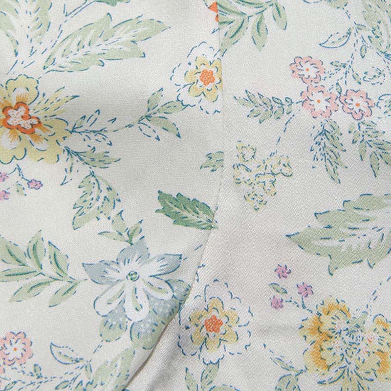 Ensemble pyjama court en satin à motif floral français Ownkoti pour les nuits d'été - image 16