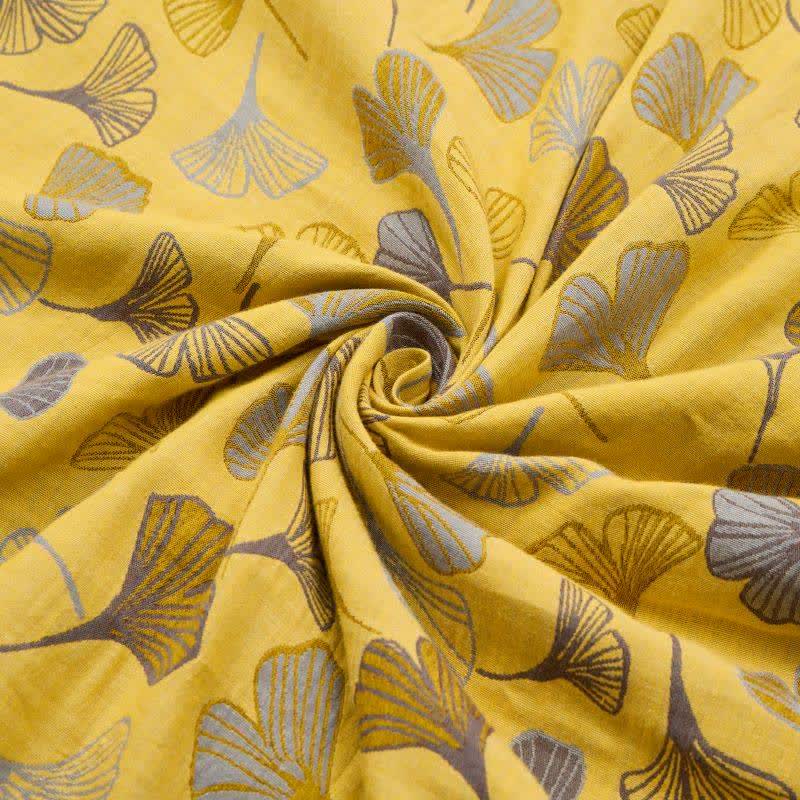 Couverture matelassée en coton Ownkoti moutarde et ginkgo - image 5
