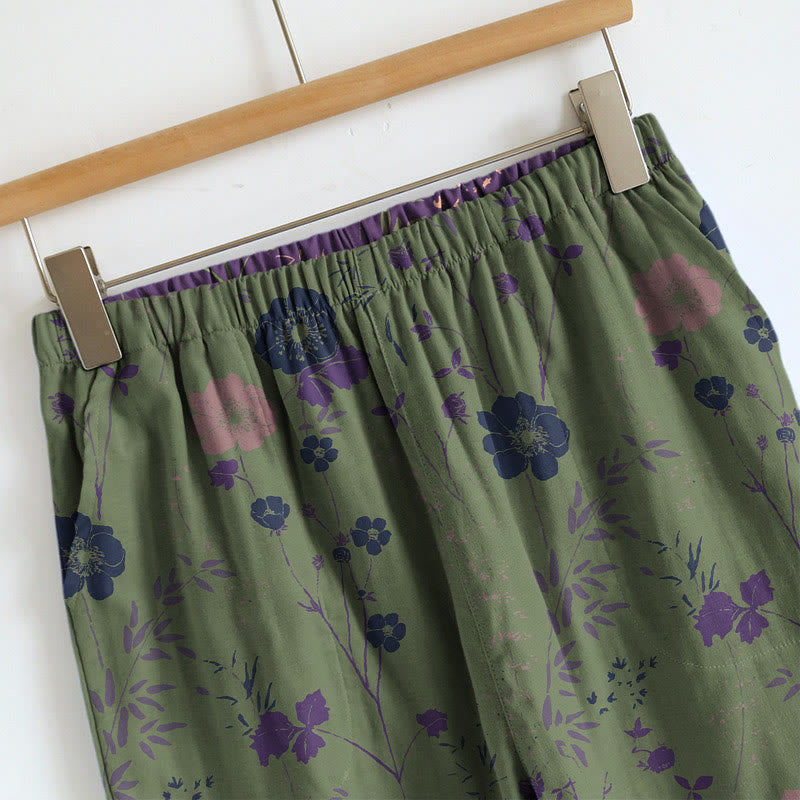 Ensemble pyjama Ownkoti vintage à fleurs (débardeur et pantalon) - image 7