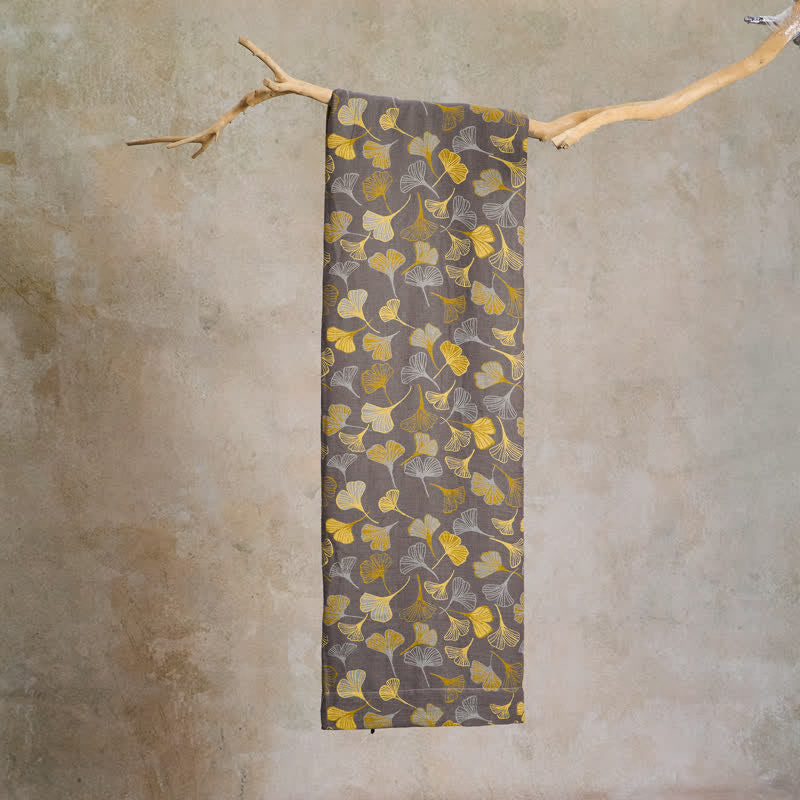 Tissu jacquard en coton à grandes feuilles de ginkgo Ownkoti - image 9