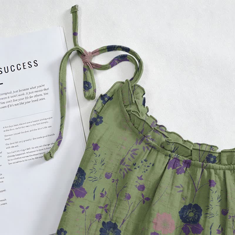 Robe longue bohème à bretelles et imprimé floral Ownkoti - image 7