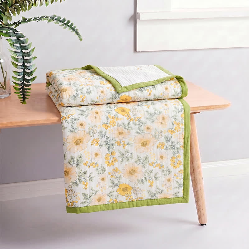 Couverture en gaze de coton jaune Ownkoti Meadow Bloom - image 6