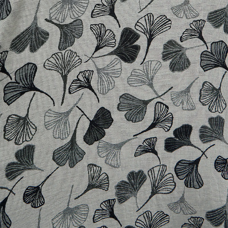 Kimono Ownkoti en coton noir et blanc à feuilles de ginkgo - image 13