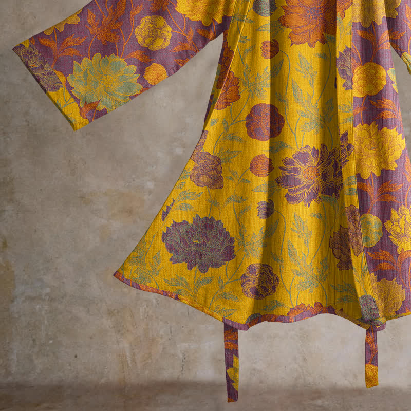 Robe de chambre vintage en coton à fleurs Ownkoti - image 29