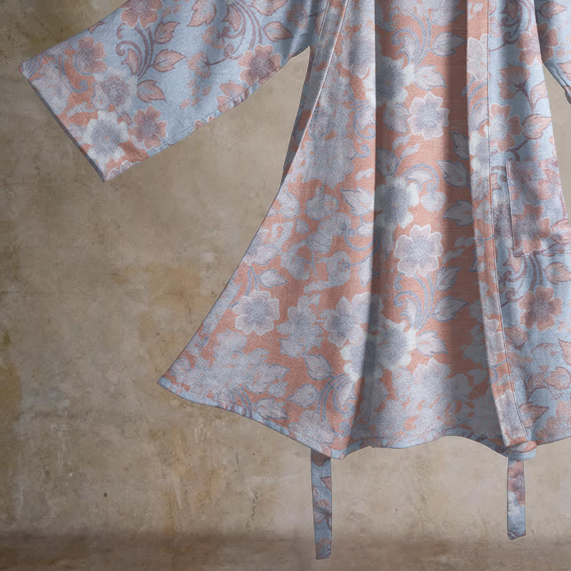 Peignoir kimono rétro en coton à fleurs Ownkoti - image 9