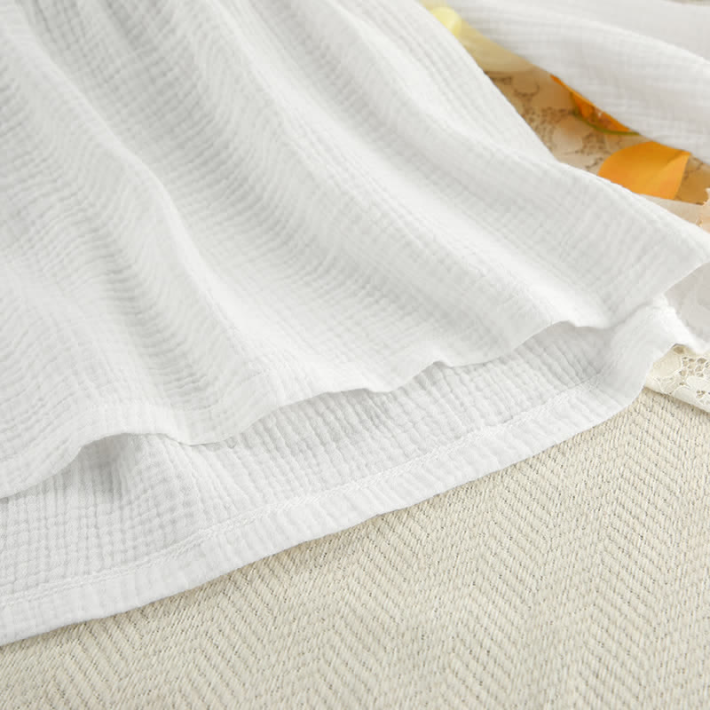Ensemble de vêtements d'intérieur Ownkoti en gaze de coton blanc uni - image 7