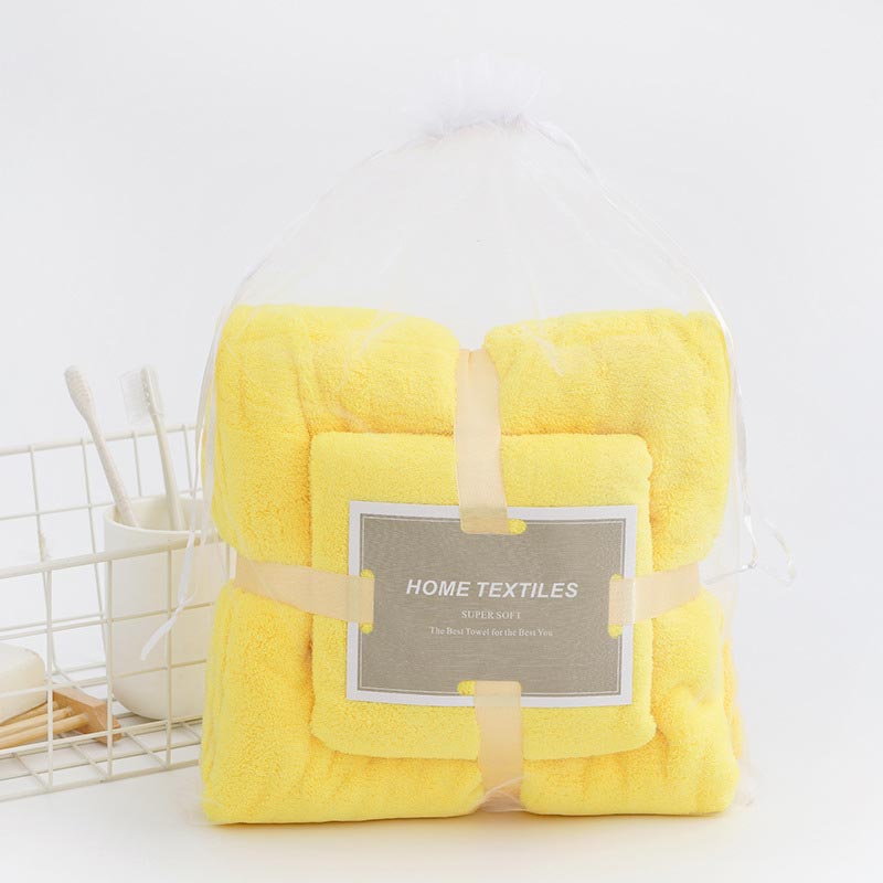 Serviette de bain couleur pure Ownkoti - Jaune - image 12