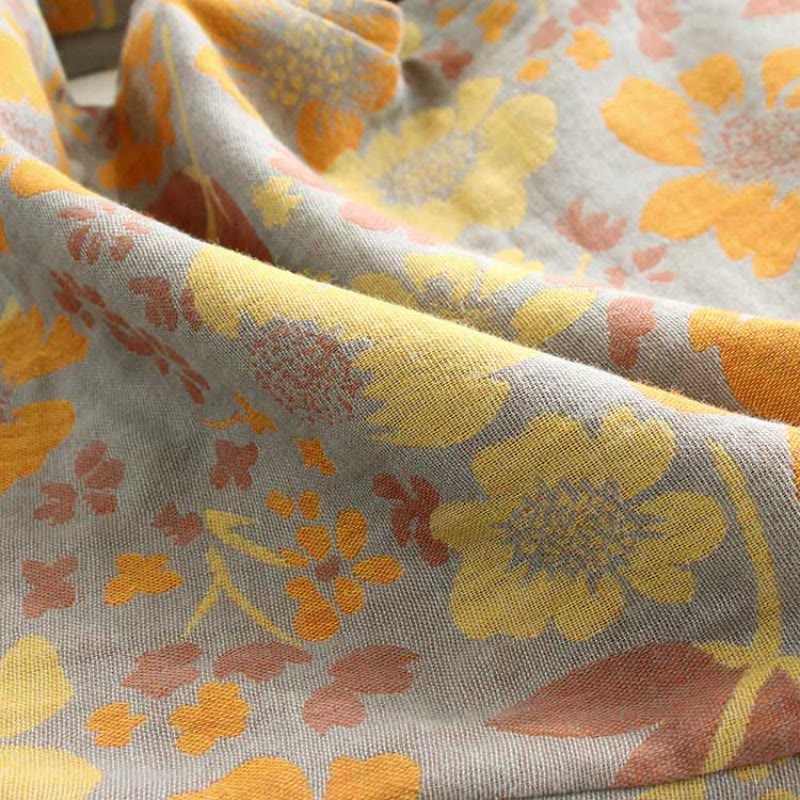Ensemble de vêtements d'intérieur en coton jaune avec revers à motif marguerites