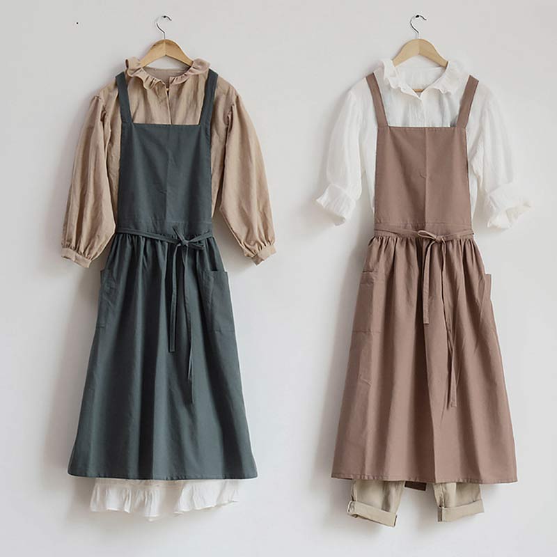 Tablier en coton Ownkoti, tablier imperméable avec poches - image 18