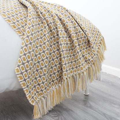 Couverture de canapé tricotée Ownkoti avec pompons