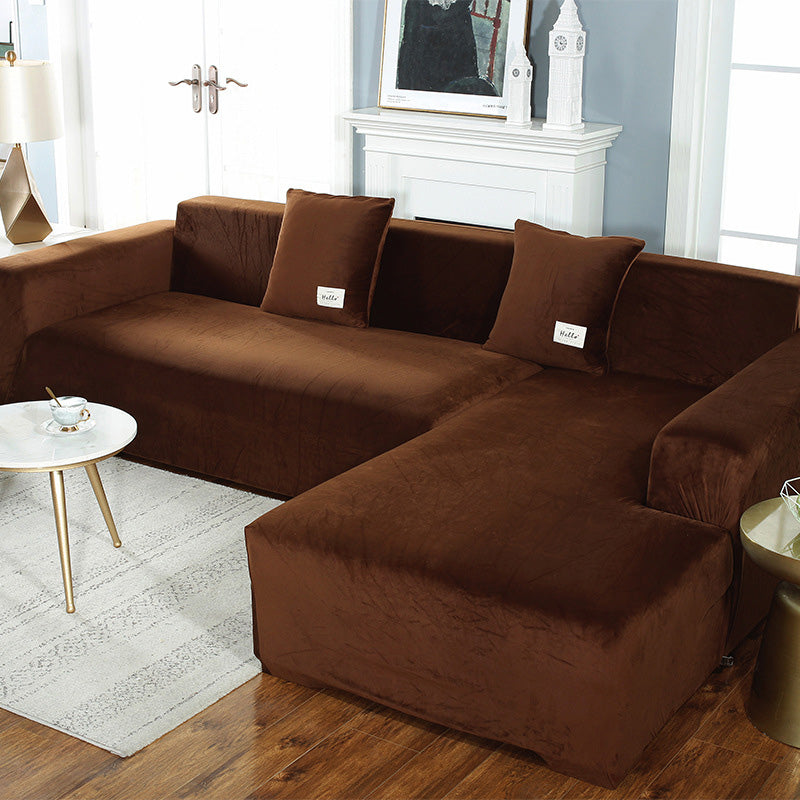Housse de canapé en daim Ownkoti de couleur pure, élastique